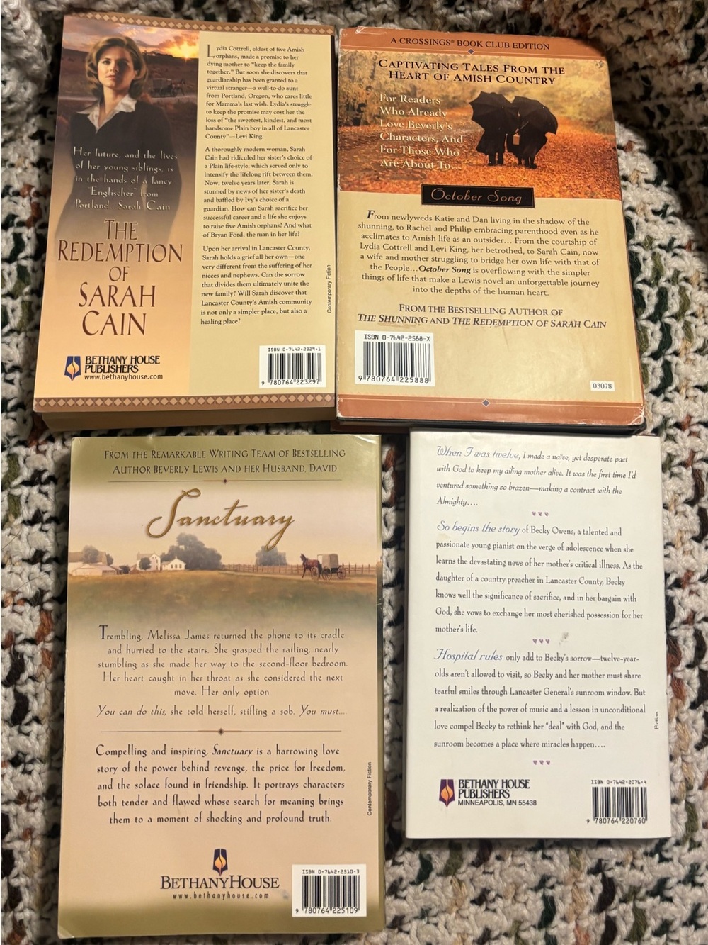 Amish Fiction Paperback Book Set - Cream & Brown